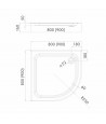 DUSCHWANNE VIERTELKREIS 90x90x16 EKO 2.0 Ablaufgarnitur GRATIS !