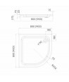 DUSCHWANNE VIERTELKREIS 80x80x17 GRANDO PLUS Ablaufgarnitur GRATIS !