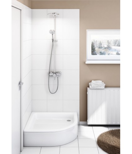 DUSCHWANNE VIERTELKREIS 80x80x26 GRAWELLO Ablaufgarnitur GRATIS !