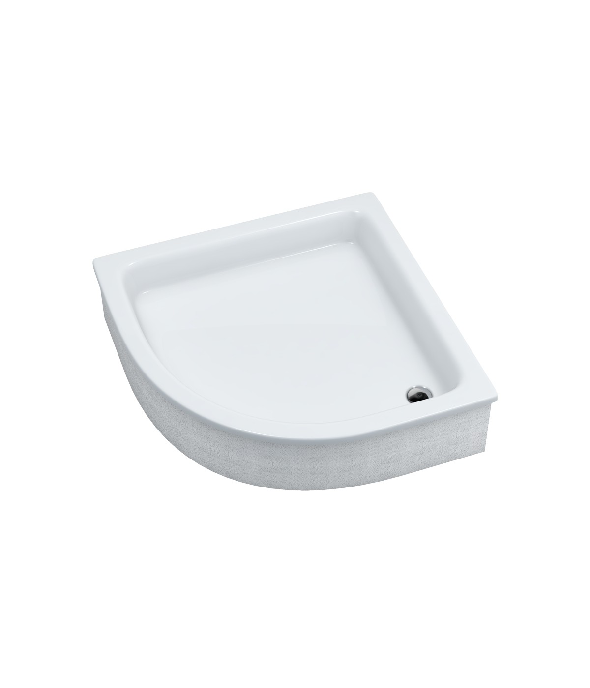 DUSCHWANNE VIERTELKREIS 80x80x26 GRAWELLO Ablaufgarnitur GRATIS !
