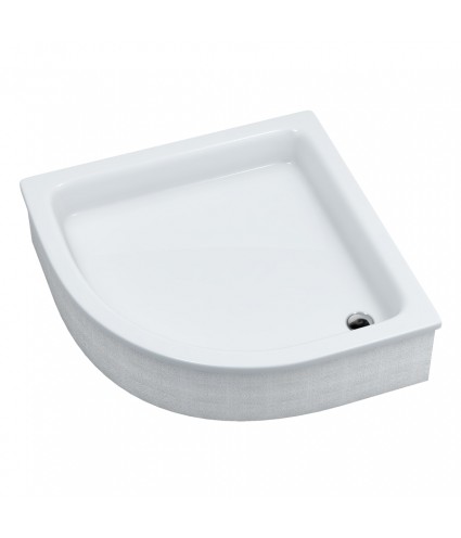 DUSCHWANNE VIERTELKREIS 80x80x26 GRAWELLO Ablaufgarnitur GRATIS !
