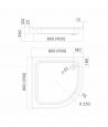 DUSCHWANNE VIERTELKREIS 80x80x26 GRAWELLO Ablaufgarnitur GRATIS !