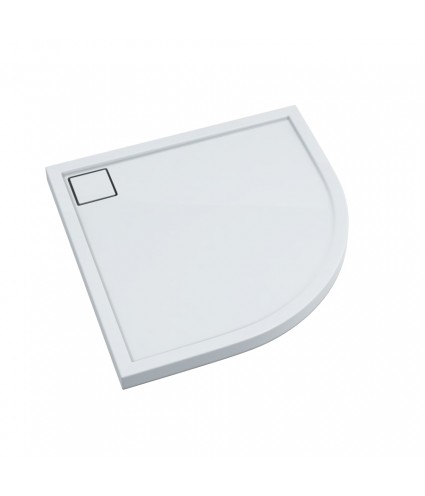 DUSCHWANNE VIERTELKREIS 80x80x5 OMEGAX Ablaufgarnitur GRATIS!