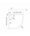 DUSCHWANNE VIERTELKREIS 80x80x5 OMEGAX Ablaufgarnitur GRATIS!