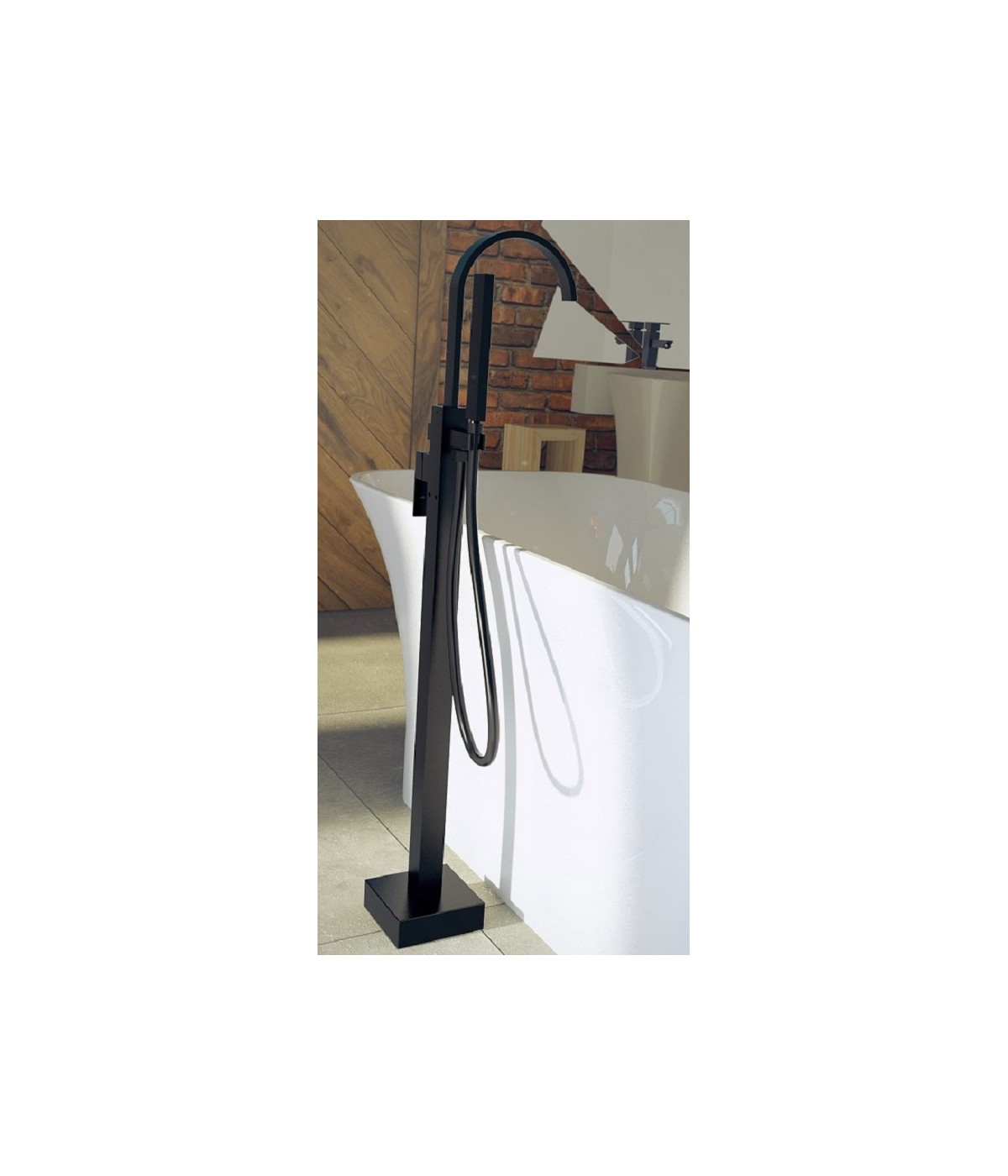 Freistehende Wannenarmatur MODERN II Schwarz Matt