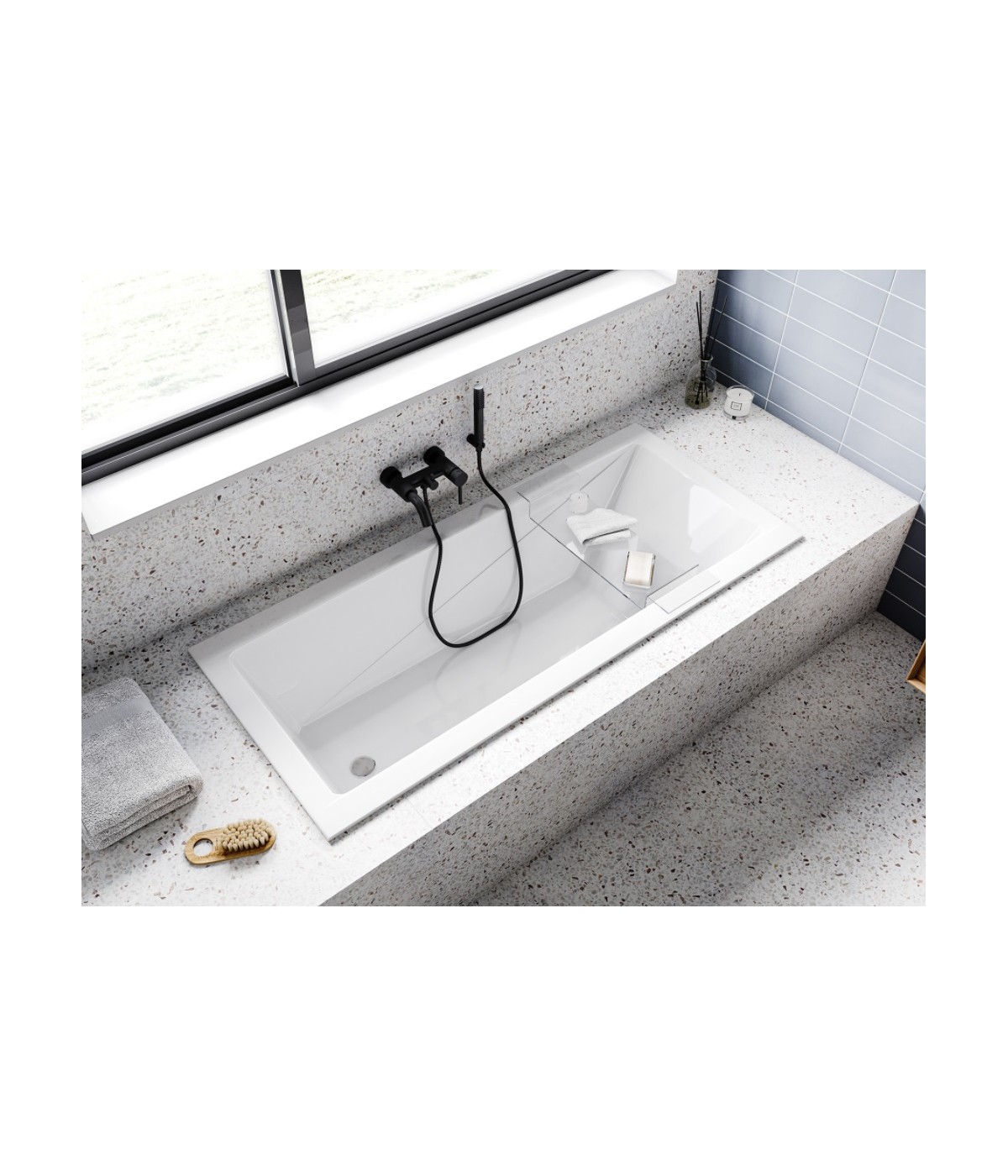 RECHTECK BADEWANNE SLIM 140x70 MODERN Ablaufgarnitur + Füße GRATIS !