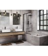 RECHTECK BADEWANNE SLIM 170x75 QUADROS Ablaufgarnitur + Füße GRATIS! WAQ-170-SL