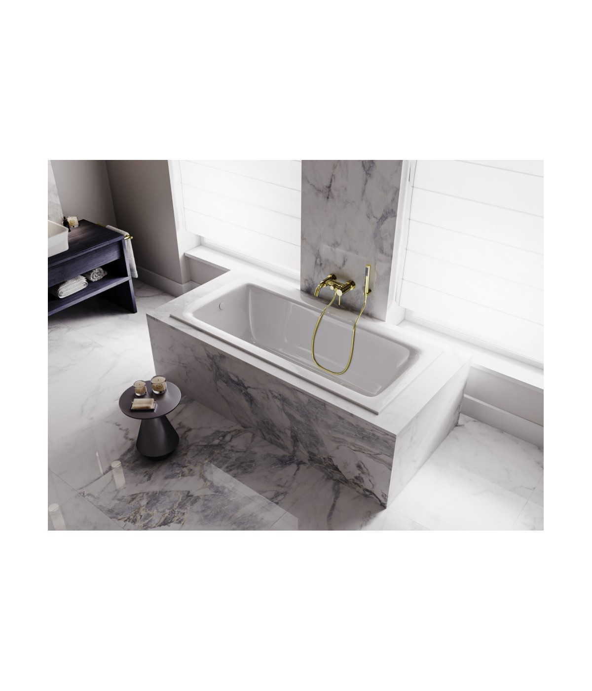 RECHTECK BADEWANNE SLIM 150x70 TALIA Ablaufgarnitur + Füße GRATIS! WAT-150-SL