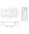 RECHTECK BADEWANNE SLIM 150x70 TALIA Ablaufgarnitur + Füße GRATIS! WAT-150-SL