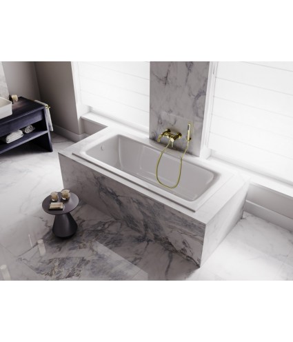 RECHTECK BADEWANNE SLIM 160x75 TALIA Ablaufgarnitur + Füße GRATIS! WAT-160-SL