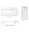 RECHTECK BADEWANNE SLIM 160x75 TALIA Ablaufgarnitur + Füße GRATIS! WAT-160-SL
