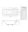 RECHTECK BADEWANNE SLIM 170x75 TALIA Ablaufgarnitur + Füße GRATIS! WAT-170-SL
