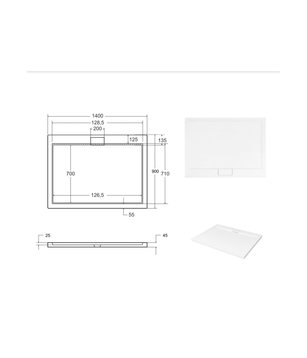 DUSCHWANNE RECHTECK 140x90 AXIM Ablaufgarnitur GRATIS !
