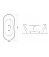 Freistehende Badewanne 180x80 ABI Aschgrau Ablaufgarnitur GRATIS!