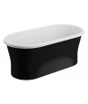 Freistehende Badewanne 150x75 AMONA Schwarz Matt Ablaufgarnitur GRATIS!