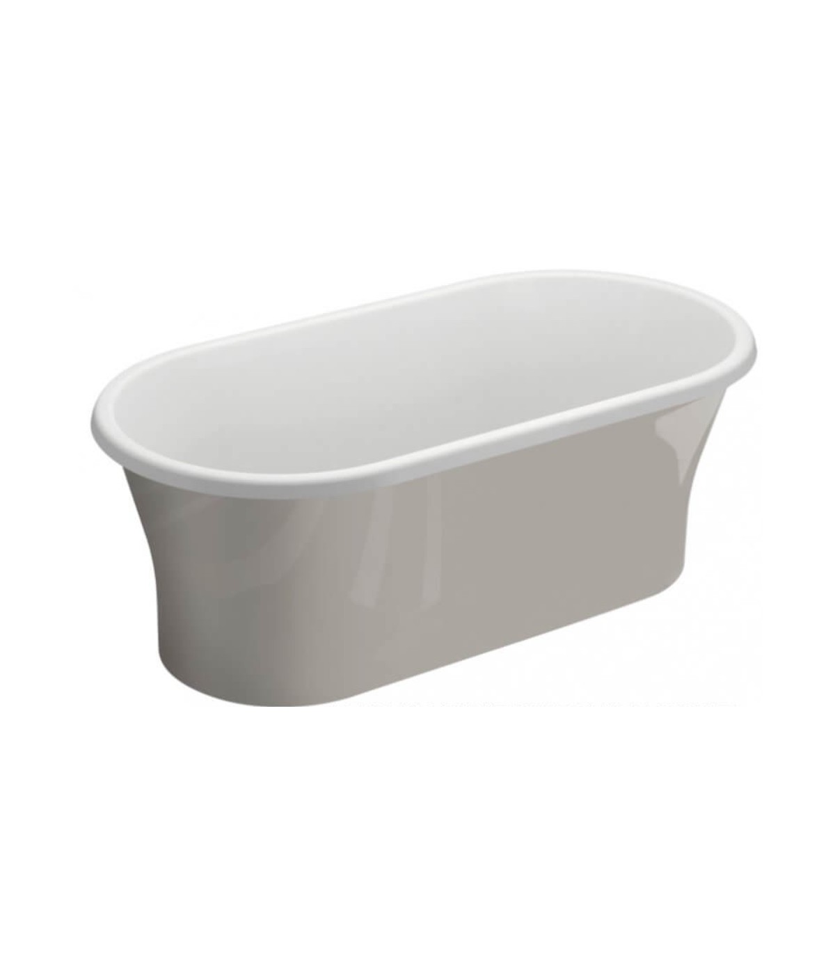 Freistehende Badewanne 150x75 AMONA Aschgrau Ablaufgarnitur GRATIS!