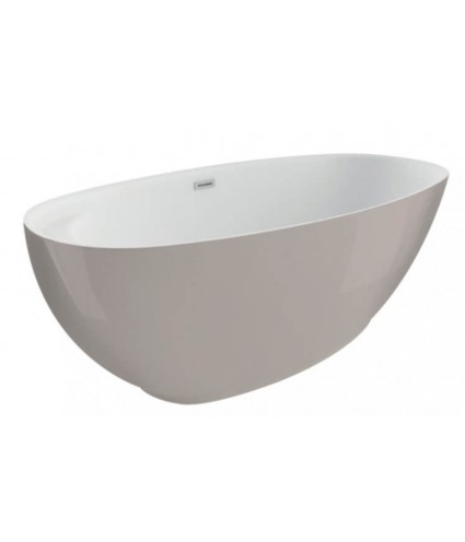 Freistehende Badewanne 165x75cm KIVI Aschgrau Ablaufgarnitur GRATIS!