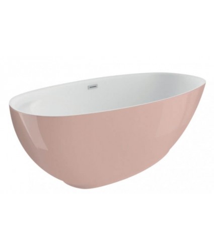 Freistehende Badewanne 165x75cm KIVI Rosa Ablaufgarnitur GRATIS!