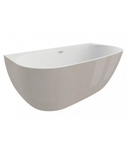Freistehende Vorwand-Badewanne 160x80 RISAZ Aschgrau Ablaufgarnitur GRATIS!