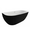 Freistehende Vorwand-Badewanne 170x80 RISAZ Glänzend Schwarz Ablaufgarnitur GRATIS!