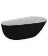 Freistehende Badewanne 170x85 SHILA Glänzend Schwarz Ablaufgarnitur GRATIS!
