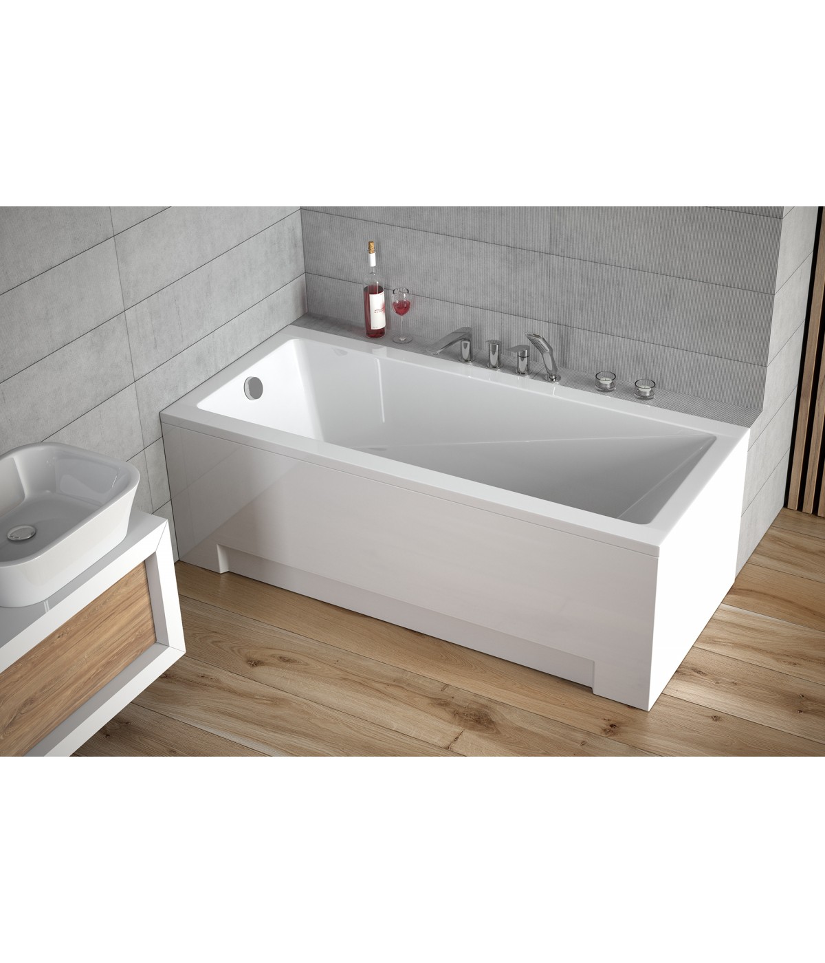RECHTECK BADEWANNE 150x70 MODERN Ablaufgarnitur + Füße GRATIS !