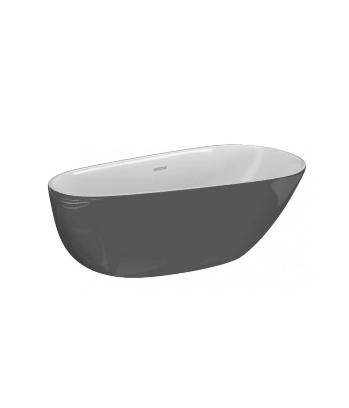 Freistehende Badewanne 170x85 SHILA Anthrazit Ablaufgarnitur GRATIS!