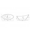 Freistehende Badewanne 180x80 ZOE Glänzend Schwarz Ablaufgarnitur GRATIS!