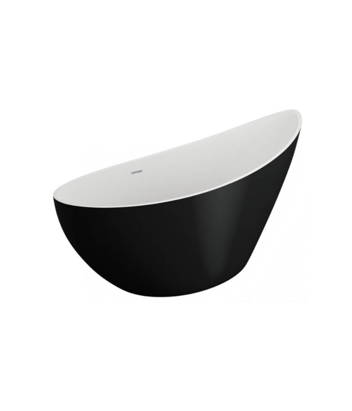 Freistehende Badewanne 180x80 ZOE Schwarz Matt Ablaufgarnitur GRATIS!