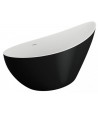 Freistehende Badewanne 180x80 ZOE Schwarz Matt Ablaufgarnitur GRATIS!