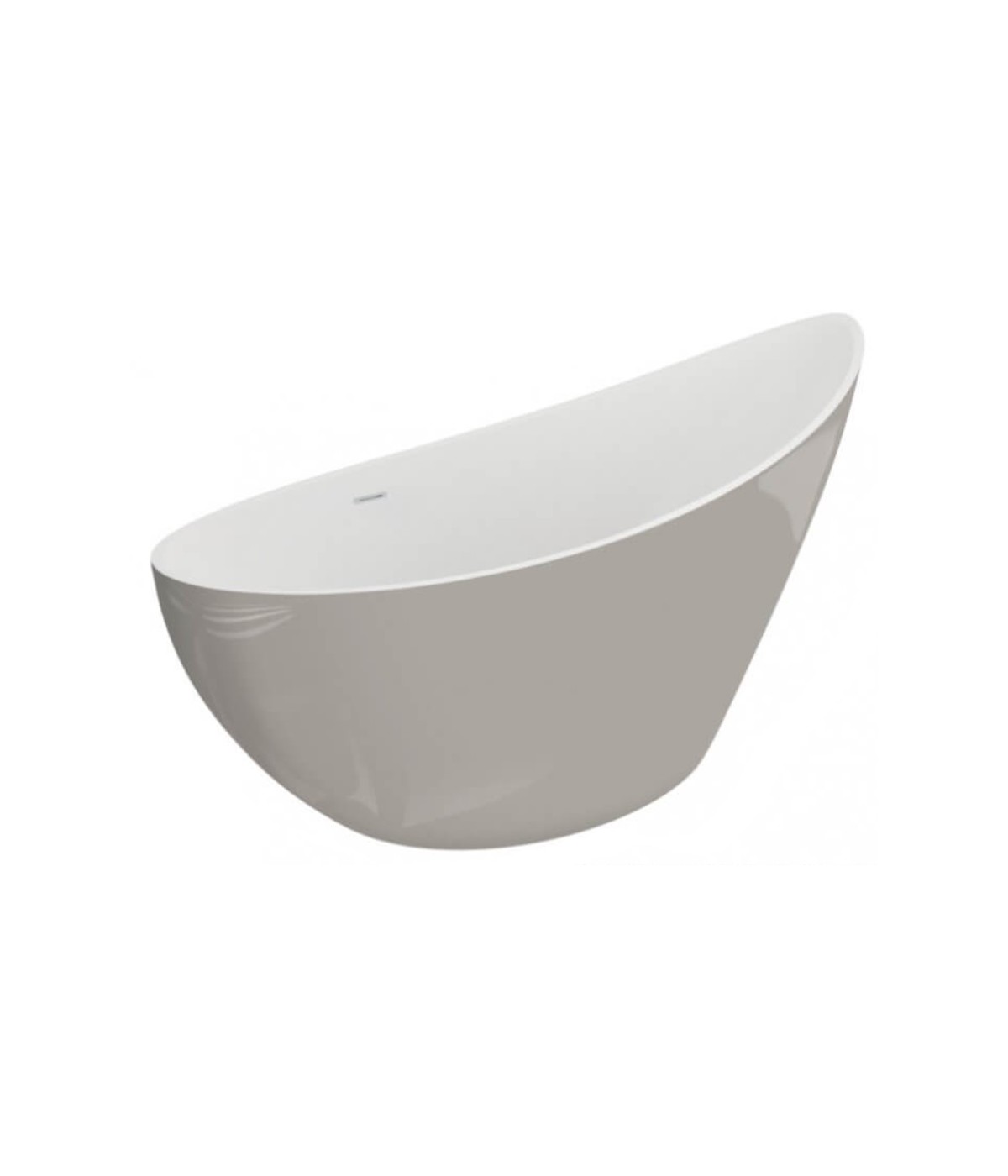 Freistehende Badewanne 180x80 ZOE Aschgrau Ablaufgarnitur GRATIS!
