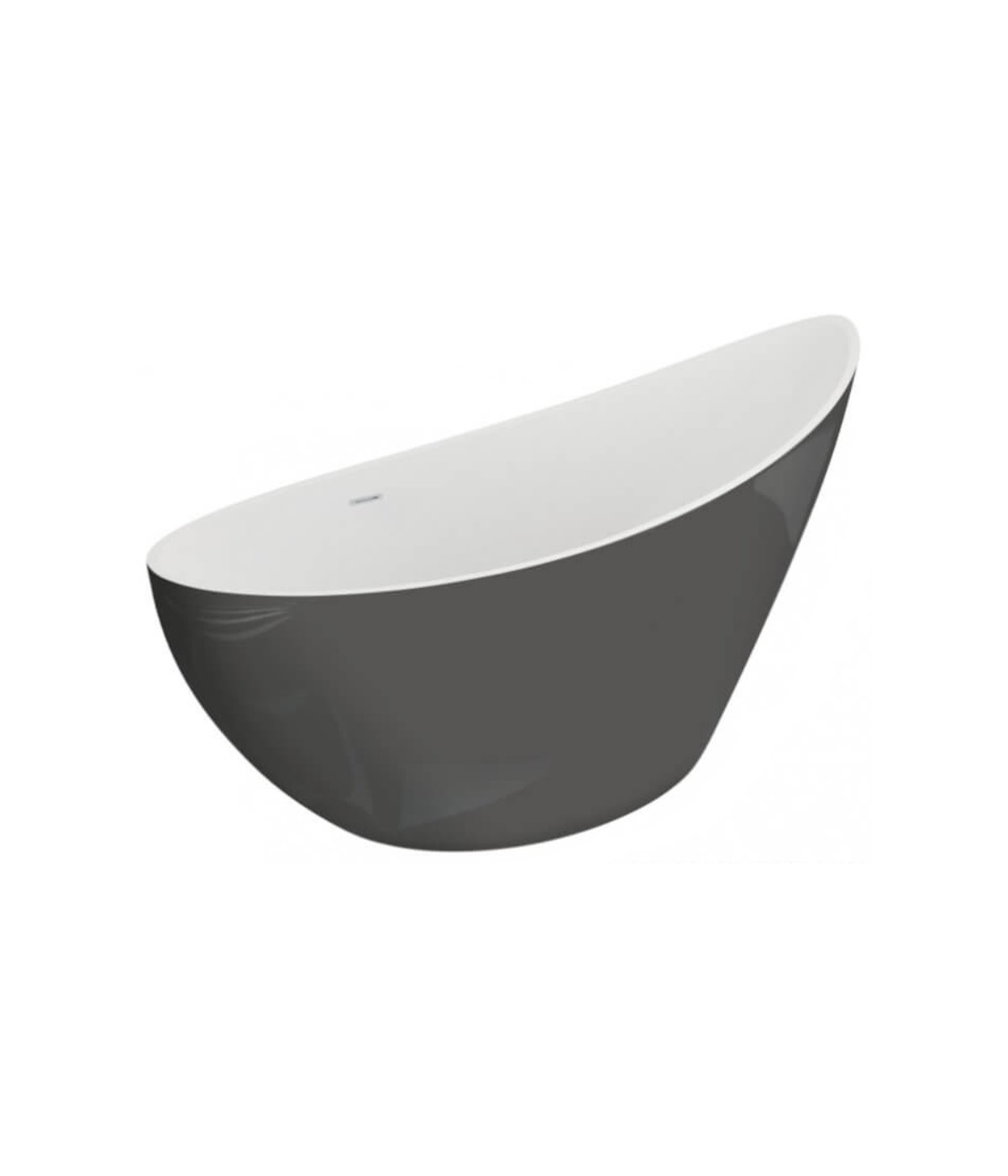Freistehende Badewanne 180x80 ZOE Anthrazit Ablaufgarnitur GRATIS!