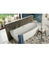 Freistehende Vorwand-Badewanne 170x80 RISAZ Weiß Ablaufgarnitur  GRATIS!