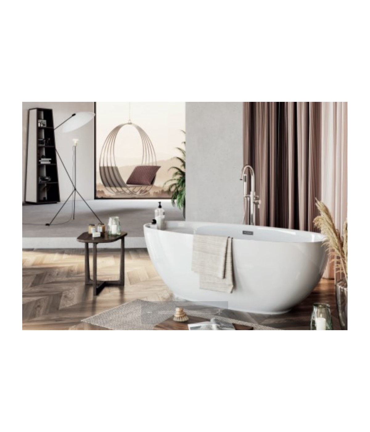 Freistehende Badewanne 165x75cm KIVI Anthrazit Ablaufgarnitur GRATIS!