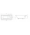 RECHTECK BADEWANNE SLIM 140x70 MODERN Ablaufgarnitur + Füße GRATIS !