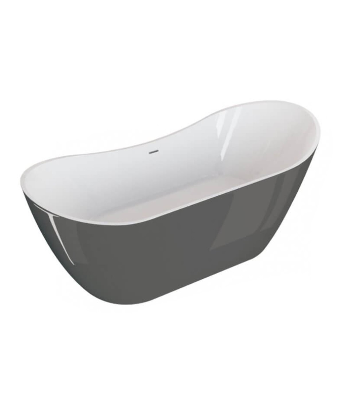 Freistehende Badewanne 180x80 ABI Anthrazit Ablaufgarnitur GRATIS!