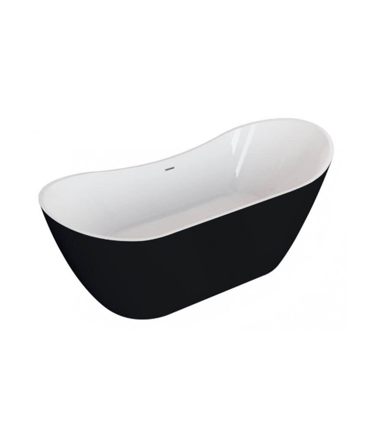 Freistehende Badewanne 180x80 ABI Schwarz Matt Ablaufgarnitur GRATIS!