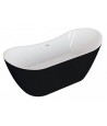 Freistehende Badewanne 180x80 ABI Glänzend Schwarz Ablaufgarnitur GRATIS!