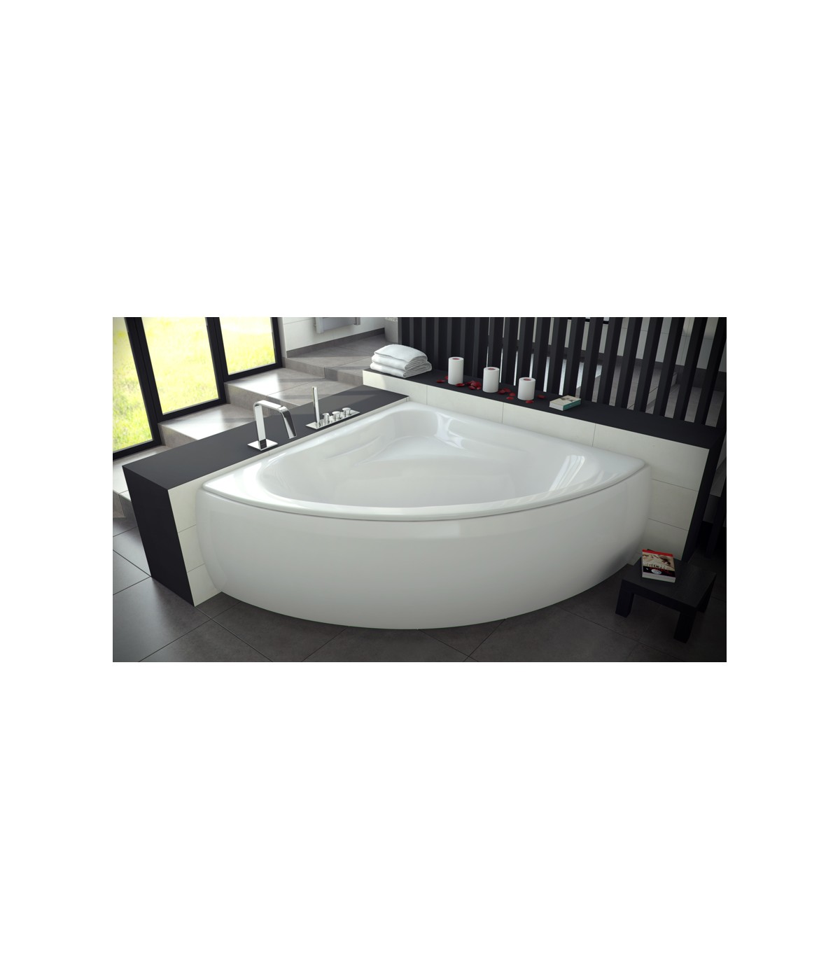 ECKBADEWANNE 130x130 MIAZ Ablaufgarnitur + Füße GRATIS !