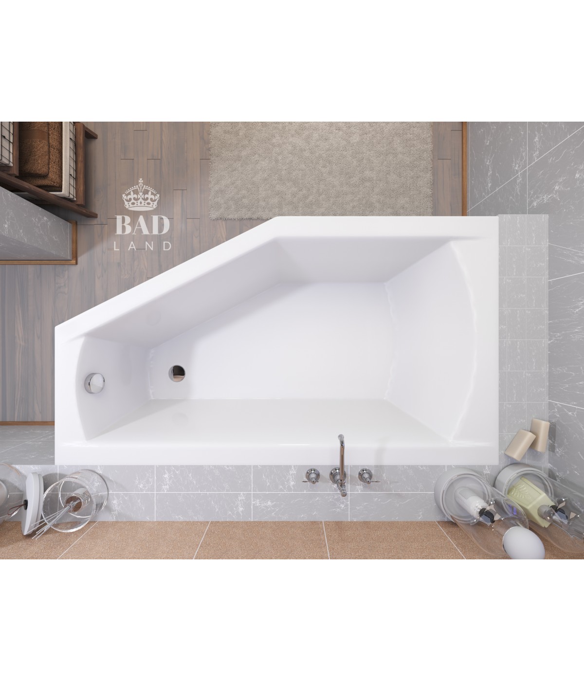 ECKBADEWANNE 160x90 LINKS SELENA Ablaufgarnitur + Füße GRATIS !