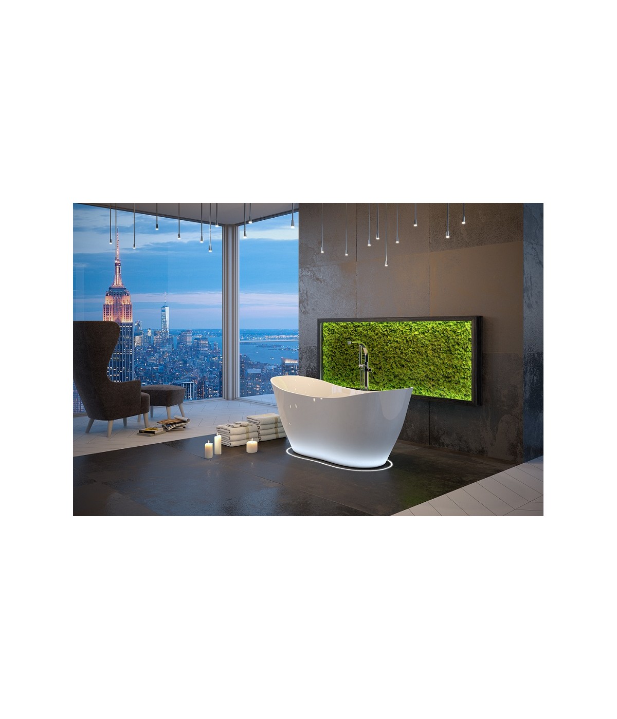 Freistehende Badewanne Wanne Oval 160x70 VIYA Mineralguss Ablaufgarnitur Click-Clack GRATIS!