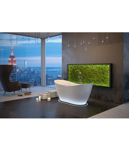 Freistehende Badewanne Wanne Oval 160x70 VIYA Mineralguss Ablaufgarnitur Click-Clack GRATIS!