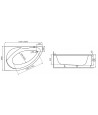 ECKBADEWANNE 160x100 LINKS MAREA Ablaufgarnitur + Füße GRATIS !