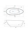 Freistehende Badewanne Oval 160x70 GOYA Mineralguss Ablaufgarnitur CLICK CLACK GRATIS !