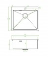 Spülbecken aus Stahl 51x59 MARMARA Anthrazit Space Saving Siphon Gratis!