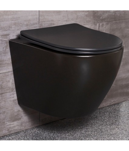 WC-Toilette SLIM Soft-Close DELOS Schwarz