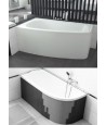 ECKBADEWANNE 150x80 LINKS LUNA Ablaufgarnitur + Füße GRATIS!