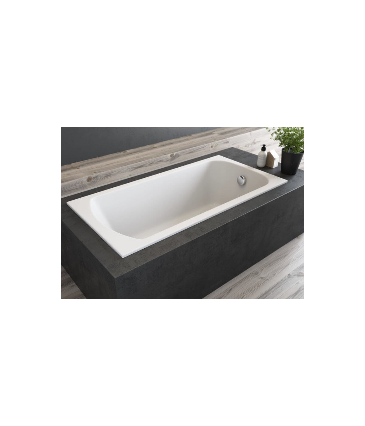 RECHTECK BADEWANNE SLIM 130x70 CLASSIC Ablaufgarnitur + Füße GRATIS !
