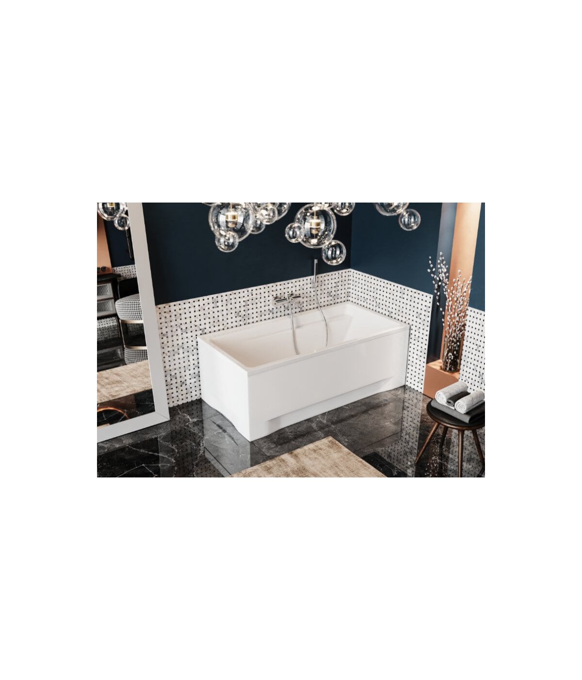 RECHTECK BADEWANNE 140x70 ELZA Ablaufgarnitur + Füße GRATIS !