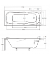 RECHTECK BADEWANNE 170x70 MAJKA Ablaufgarnitur + Füße GRATIS !